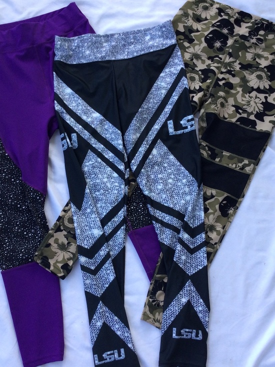 POP Fit and Unknown Pants - Women’s Leggings, set of 3, 2 Pop Fit, 1 LSU, Large